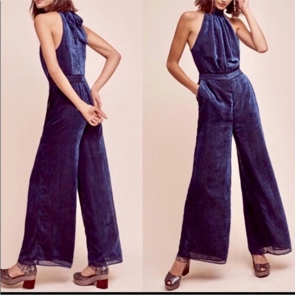 elevenses Pants - Elevenses Anthropologie blue jumpsuit